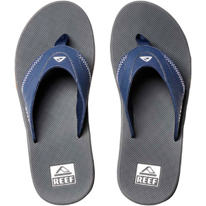 2024 Reef Mens Fanning Flip Flops CI6534 Navy Shadow Accessories Footwear Wetsuit Outlet